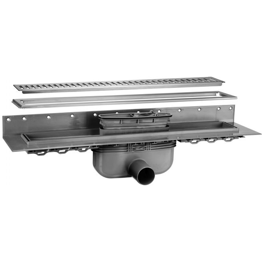 Purus Afløbrendesæt 1000mm Rib - 50 Mm Vandret M & Vandlås+rist