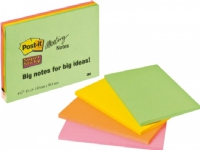 Post-it® Super Sticky Meeting Notes, 152 x 101 mm, ass. farver 4 blokke