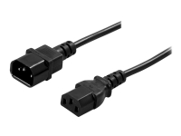 DELTACO DEL-112-50 - Forlængerkabel til strøm - IEC 60320 C14 til IEC 60320 C13 - AC 250 V - 10 A - 50 cm - lige stikforbindelse - sort