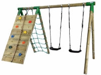 Hörby Bruk Træ Active Climb Gyngestativ med klatrevæg+net