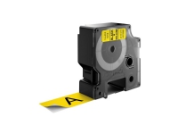 Labeltape DYMO® D1 sort på gul 24mm x 7m