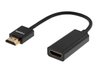 DELTACO HDMI-1088 - HDMI-forlængerkabel med Ethernet - HDMI han til HDMI hun - 10 cm - sort