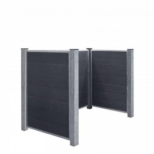 Plus Renovationsskjul Futura - stålstolper t/nedstøbning - B 198 cm x H 127 cm - Komposit