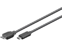 MICROCONNECT USB kabel, USB 3.1 C han til USB 3.0 Micro B han, længde 1 meter, farve: sort