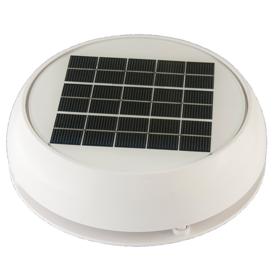 Marinco 3 Day & Night solcelle ventilator, plast hvid