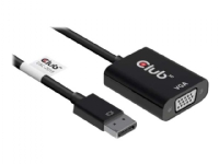 Club 3D - Videoadapter - DisplayPort (han) til HD-15 (VGA) (hun) - DisplayPort 1.1 - 22.86 m - 1920 x 1200 (WUXGA) support - sort