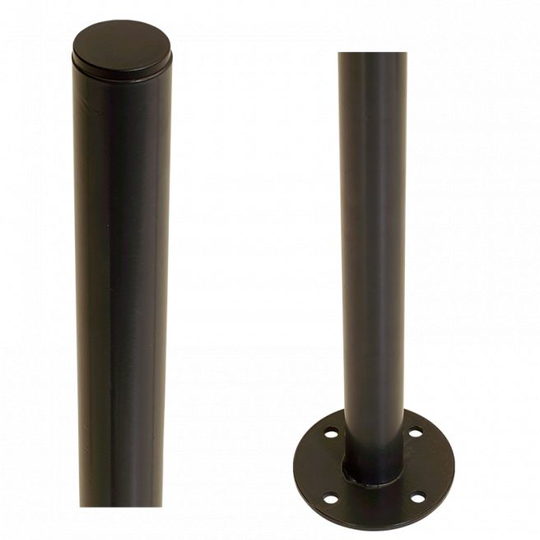 Plus Stålstolpe rund med fod - Ø42,4mm x H 96cm - Trykimprægneret