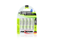 ANSMANN - Batteri 4 x AA type - NiMH - (genopladelige) - 1300 mAh