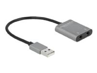 Delock - USB-A til hovedtelefon-jackstikadapter - USB han til stereo mini-jackstik hun - 15 cm - sort, sølvgrå - ALC4042 chipset