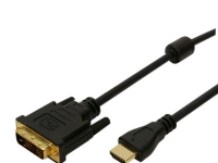 LogiLink - Adapterkabel - HDMI hun til DVI-D han - 5 m - dobbelt afskærmet - sort