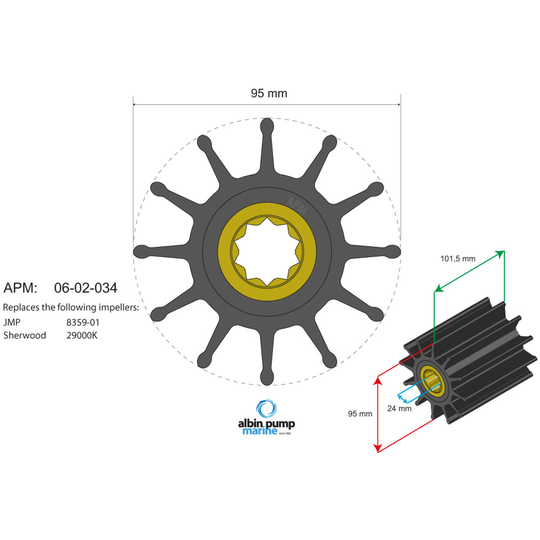 Premium impeller pn 06-02-034