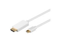 Goobay 1m Mini DisplayPort / HDMI Cable, 1 m, Mini DisplayPort, HDMI, Guld, Hvid, Hanstik/Hanstik
