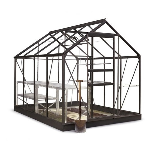 Halls Popular 5,0 m² Drivhus sort med 3 mm glas inkl. fundament