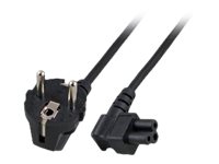 MicroConnect - Strømkabel - IEC 60320 C5 vinklet til CEE 7/7 (han) vinklet - 3 m - sort