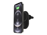Belkin BOOST CHARGE - Trådløs opladerholder til bil + bilstrømsadapter - 10 Watt - sort - for Apple iPhone 12, 12 mini, 12 Pro, 12 Pro Max, 13, 13 mi