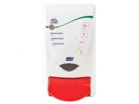 Dispenser Deb Stoko Sanitise Manuel Plast Hvid/Rød til 1 ltr. refill - (karton á 15 stk.)