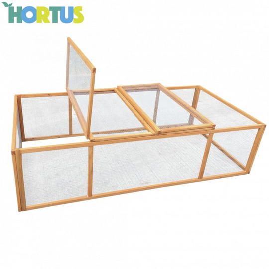 Kaninløbegård i træ brunbejset 180 x 90 x 45 cm - 505-196