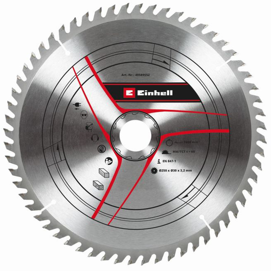 Einhell TCT-rundsavsklinge Ø250x30 mm T60