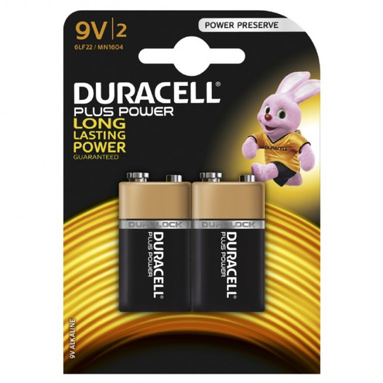 Duracell Plus Power 9V - 2pk. - Batteri