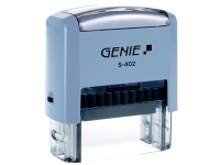 Genie S-402, Selvfarvende, Brugerdefineret stempel, 47 x 18 mm, Blå, 75 mm, 33 mm