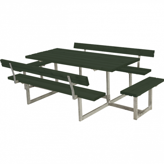 Plus Basic Bord/Bænkesæt m/2 ryglæn og 2 påbygninger - 260 cm - Grøn - 185815-11