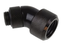Alphacool Eiszapfen 16 mm HardTube compression fitting 45° rotatable G1/4 - Flydende kølesystems kompresseion vinklet fitting - dyb sort