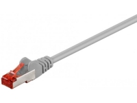 goobay - Patchkabel - RJ-45 (han) til RJ-45 (han) - 25 cm - SFTP, PiMF - CAT 6 - halogenfri, formet, knastfri - grå