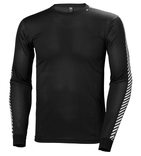 Helly Hansen Lifa Stripe Crew Langærmet Trøje Herre Sort L