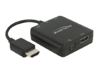 Delock HDMI Audio Extractor 4K 60 Hz compact - HDMI audio signal-udtræk - sort