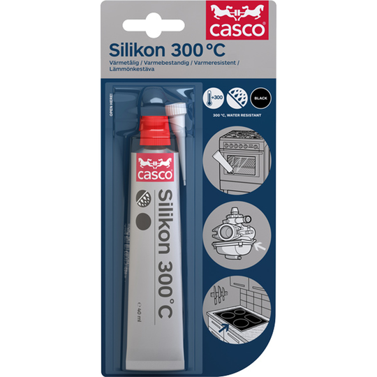 Casco Silikone 300°C sort flydende pakning 40 ml.