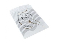 Hygiejnepose Frøken 245x350 mm 35 my med hul til krog 50% genbrugsplast hvid/grå - (5 pakker x 100 stk./karton)