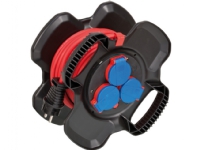 Brennenstuhl 1169717100, 10 m, 3 AC stikkontakt(er), Udendørs, IP44, Plast, Gummi, Sort, Rød
