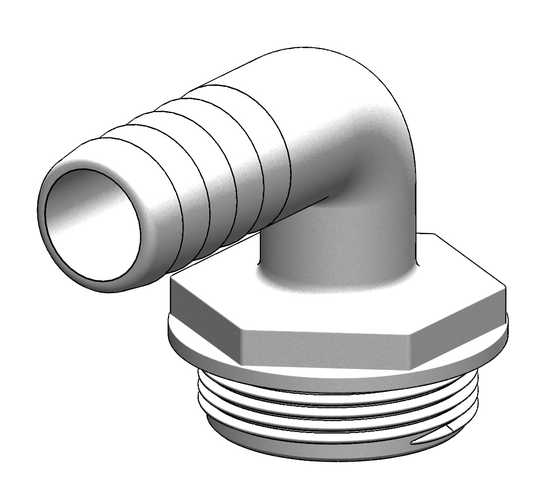Tru-design Kobling til ventil 90gr 25mm 1 1/2 Komposit