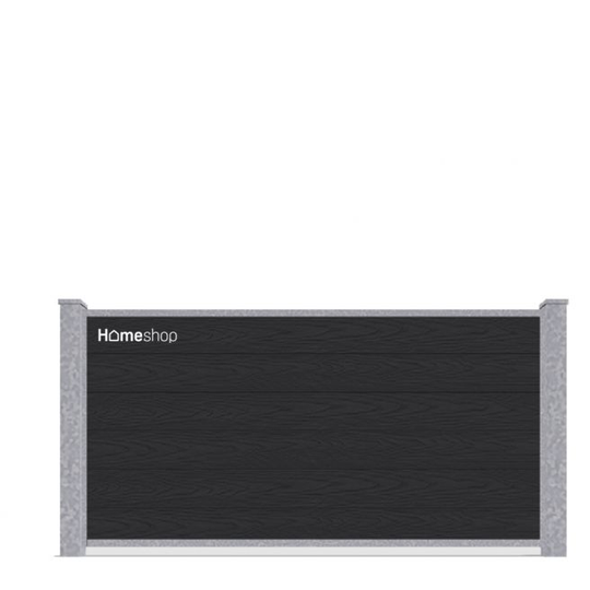 Wimex Shield Komposit hegn - Black-Wood A-profil Startsæt H 90 cm B 197 cm