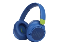 JBL Junior 460NC - Hovedtelefoner med mik. - på øret - Bluetooth - trådløs, kabling - aktiv støjfjerning - 3,5 mm jackstik - blå