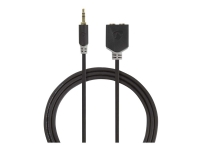 Nedis - Lydsplitter - stereo mini-jackstik han til stereo mini-jackstik hun - 20 cm - antracit (sort) - rund