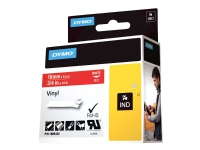 DYMO Rhino Coloured Vinyl - Vinyl - permanent klæbemiddel - hvid på rød - Roll (1.9 cm x 5.5 m) 1 kassette(r) tape - for DYMO ILP219 Rhino 1000, 420