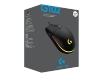 Logitech Gaming Mouse G102 LIGHTSYNC - Mus - højrehåndet - optisk - 6 knapper - kabling - USB - sort
