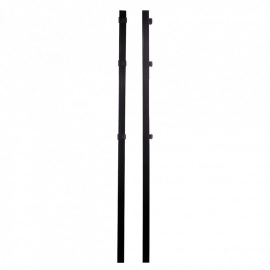 Stolpe for panelhegn med deko "X", 40 x 40 x 1500 mm, sort - 102-002