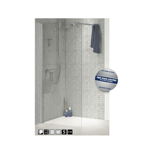 Scanbad Fast væg ALMA H:195*90 cm krom/klart glas