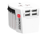 SKROSS MUV USB 4xA, 2-pole travel adapter with 4x USB-A ports