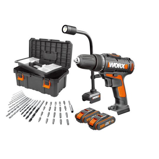 Worx Skruemaskine og Lampe KombiKit