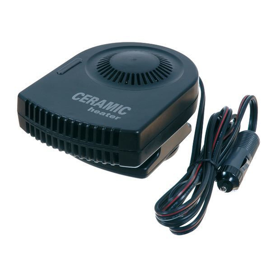 Varmeblæser Keramisk, 12V 150w 1,8m Kabel