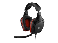 Logitech Gaming Headset G332 - Headset - fuld størrelse - kabling - 3,5 mm jackstik - sort, rød
