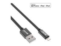 InLine 31422B, 2 m, Lightning, USB A, Hanstik, Hanstik, Sort