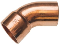 SANHA bøj. 45 gr. mf/np 1 1/8 - kobberfittings til lodning. Industrikøl - 130 bar (CuFe)