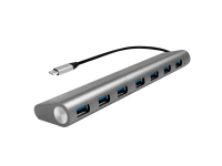LogiLink UA0310, USB 3.2 Gen 1 (3.1 Gen 1) Type-C, USB 3.2 Gen 1 (3.1 Gen 1) Type-A, 5000 Mbit/s, Grå, Android, Krom