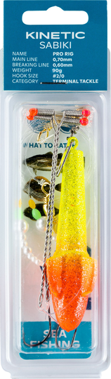 Kinetic Sabiki Pro Fladfiskeforfang 40g gul/rød