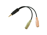 LogiLink - Lyd adapter - stereo mini-jackstik hun til 4-pæl ministik han - 15 cm - sort