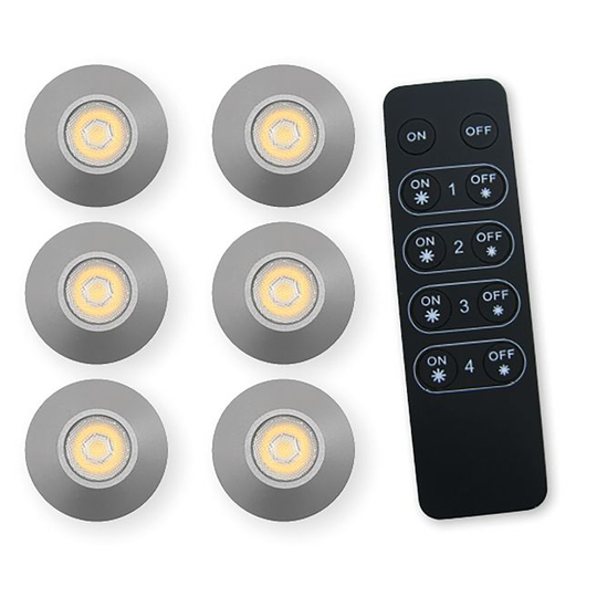 LED Lamper - 6 stk. - RAL7016 Antrasit til Terrasseoverdækning